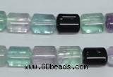 CFL329 15.5 inches 8*12mm flat column natural fluorite beads