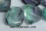 CFL332 15.5 inches 20*24mm faceted nugget natural fluorite beads