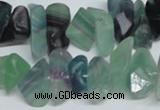 CFL334 15.5 inches 12*16mm nugget natural fluorite beads wholesale