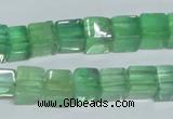 CFL339 15.5 inches 10*10mm cube natural green fluorite beads