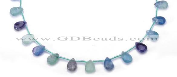 CFL37 B grade 12*16mm teardrop natural fluorite gemstone beads