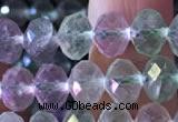 CFL415 15.5 inches 6*8mm faceted rondelle fluorite gemstone beads