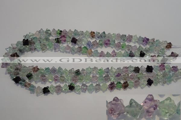 CFL480 15.5 inches 6*6mm carved cube natural fluorite beads