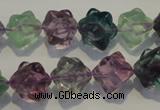 CFL482 15.5 inches 10*10mm carved cube natural fluorite beads