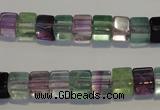 CFL488 15.5 inches 6*6mm cube natural fluorite beads