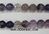 CFL500 15.5 inches 8mm faceted round fluorite beads wholesale