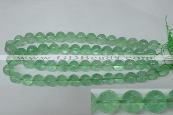 CFL605 15.5 inches 14mm round AB grade green fluorite beads wholesale