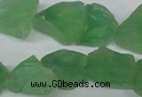 CFL658 15.5 inches 12*18mm - 15*25mm nuggets matte green fluorite beads