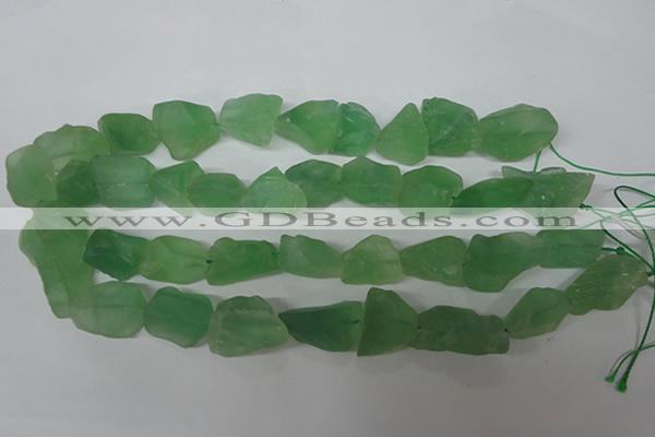 CFL658 15.5 inches 12*18mm - 15*25mm nuggets matte green fluorite beads