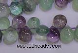 CFL703 Top-drilled 9*11mm teardrop natural fluorite beads wholesale