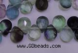 CFL705 Top-drilled 9*11mm faceted briolette natural fluorite beads