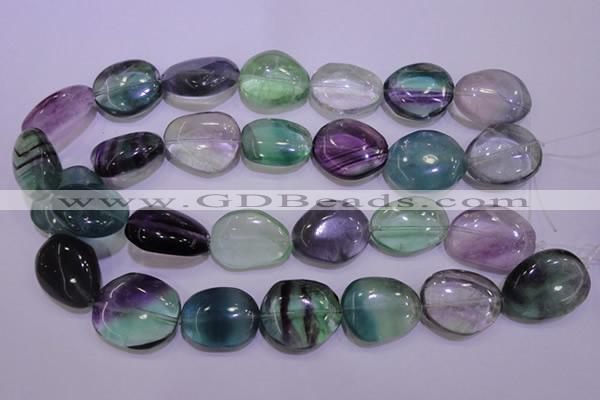 CFL724 15.5 inches 18*27mm nuggets natural fluorite beads wholesale