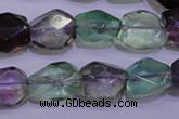 CFL726 15.5 inches 11*15mm faceted nuggets natural fluorite beads