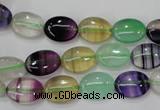 CFL775 15.5 inches 10*14mm oval rainbow fluorite gemstone beads