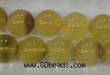 CFL805 15.5 inches 14mm round yellow fluorite gemstone beads