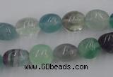 CFL952 15.5 inches 11*12mm nuggets natural fluorite beads wholesale