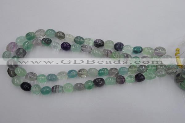 CFL952 15.5 inches 11*12mm nuggets natural fluorite beads wholesale