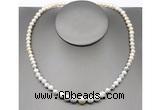 CFN104 potato white freshwater pearl & white howlite necklace, 16 - 24 inches