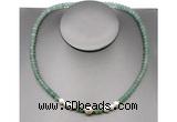 CFN202 4*6mm faceted rondelle green aventurine & potato white freshwater pearl necklace