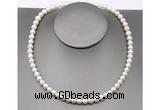 CFN21 7mm - 8mm potato white freshwater pearl necklace, 16 - 54 inches