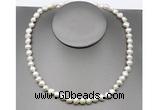 CFN23 8mm - 9mm baroque white freshwater pearl necklace, 16 - 54 inches