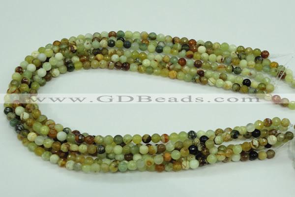 CFW02 15.5 inches 6mm faceted round flower jade beads wholesale