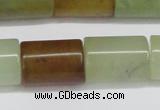 CFW119 15.5 inches 15*20mm tube flower jade gemstone beads