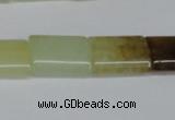 CFW142 15.5 inches 12*16mm flat tube flower jade gemstone beads