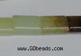 CFW144 15.5 inches 15*20mm flat tube flower jade gemstone beads