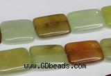 CFW149 15.5 inches 12*16mm rectangle flower jade gemstone beads