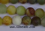 CFW203 15.5 inches 10mm round matte flower jade beads wholesale