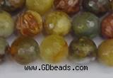 CFW213 15.5 inches 10mm faceted round flower jade beads