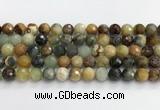 CFW220 15.5 inches 10mm faceted round flower jade beads