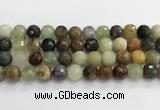 CFW221 15.5 inches 12mm faceted round flower jade beads