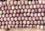 CFW36 15.5 inches 6mm round matte pink wooden jasper beads