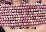 CFW44 15.5 inches 4mm round pink wooden jasper beads wholesale