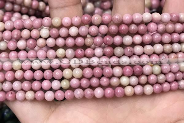 CFW44 15.5 inches 4mm round pink wooden jasper beads wholesale