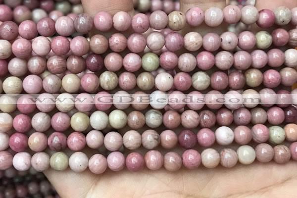 CFW45 15.5 inches 6mm round pink wooden jasper beads wholesale