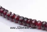 CGA09 4*6mm faceted roundel natural garnet gemstone beads Wholes