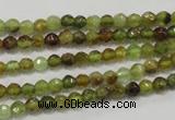 CGA122 15.5 inches 4mm faceted round natural green garnet beads