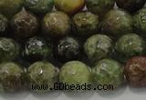 CGA148 15.5 inches 8mm faceted round natural green garnet beads