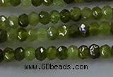 CGA156 15.5 inches 2.5*4mm faceted rondelle green garnet beads