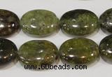 CGA224 15.5 inches 15*20mm oval natural green garnet beads