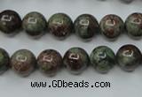 CGA304 15.5 inches 12mm round red green garnet gemstone beads