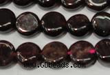 CGA466 15.5 inches 8mm coin natural red garnet beads wholesale