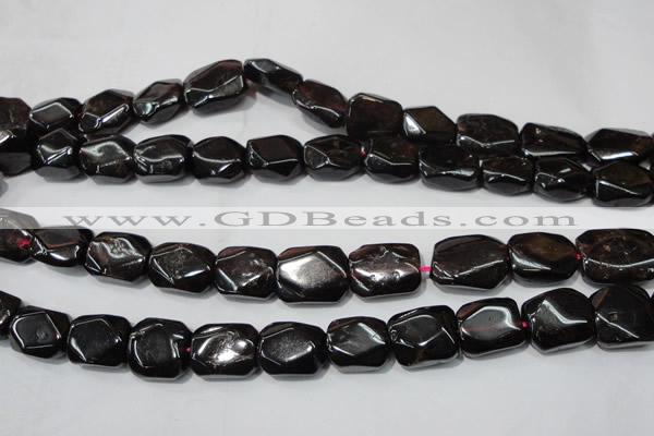 CGA474 15.5 inches 10*14mm – 12*16mm freeform natural red garnet beads