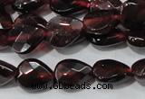 CGA483 15.5 inches 6*8mm faceted flat teardrop natural red garnet beads