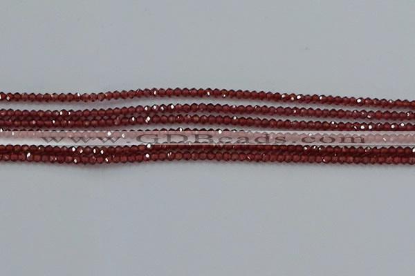 CGA515 15.5 inches 2*2.5mm faceted rondelle red garnet beads