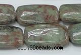 CGA64 15.5 inches 20*30mm rectangle red green garnet gemstone beads