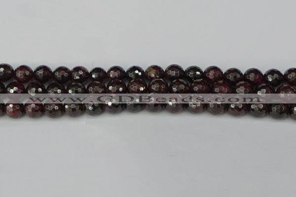 CGA664 15.5 inches 10mm faceted round red garnet beads wholesale